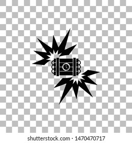 Big Bang Flash. Black flat icon on a transparent background. Pictogram for your project