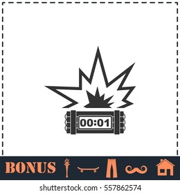 Big Bang Flash icon flat. Simple vector symbol and bonus icon
