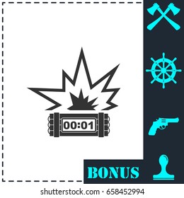Big Bang Flash icon flat. Simple vector symbol and bonus icon