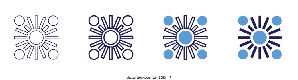 Big bang icon in 4 different styles. Thin Line, Line, Bold Line, Duotone. Duotone style. Editable stroke.