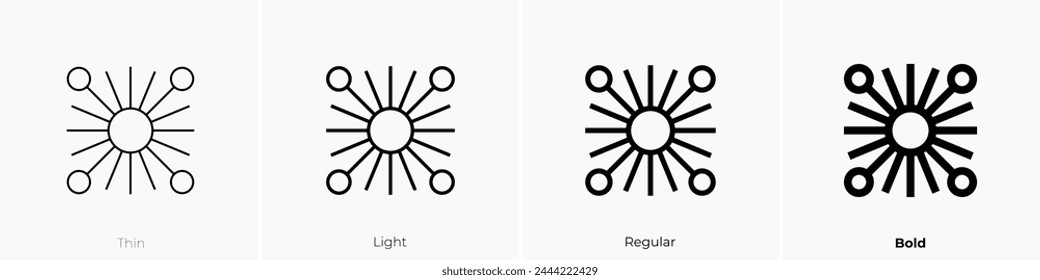 big bang icon. Thin, Light Regular And Bold style design isolated on white background