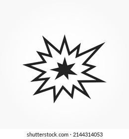 Big Bang Line Icon. Danger And Flash Symbol. Isolated Vector Image In Simple Style