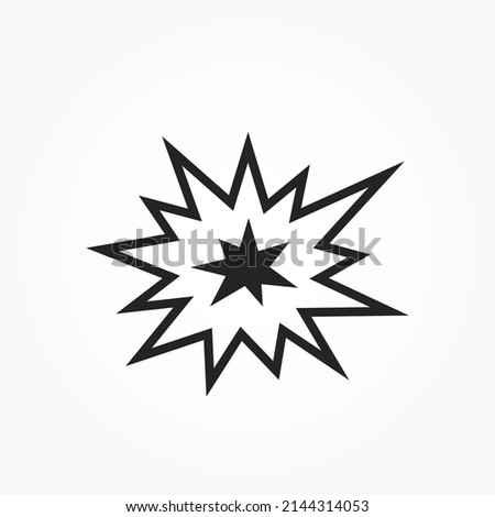 big bang line icon. danger and flash symbol. isolated vector image in simple style