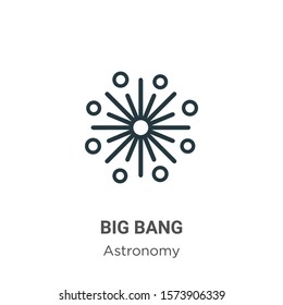 Big Bang Outline Vector Icon. Thin Line Black Big Bang Icon, Flat Vector Simple Element Illustration From Editable Astronomy Concept Isolated On White Background