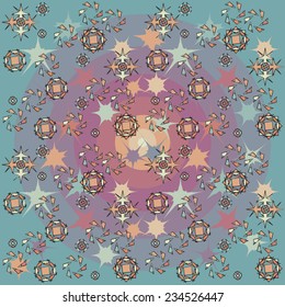 Big bang. Stellar pattern over circular background, seamless vector illustration