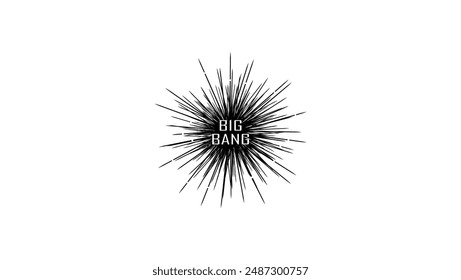 Big Bang symbol, black isolated silhouette