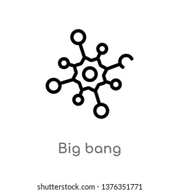 big bang vector line icon. Simple element illustration. big bang outline icon from astronomy concept. Can be used for web and mobile