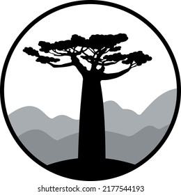 Big baobab logo. Baobab label svg