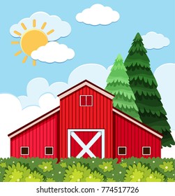 Big Red Barn Stock Illustrations Images Vectors Shutterstock