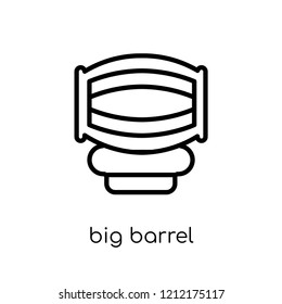 Big Barrel icon. Trendy modern flat linear vector Big Barrel icon on white background from thin line Nautical collection, editable outline stroke vector illustration
