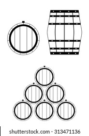 big barrels on a white background