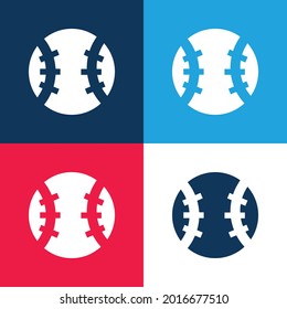 Gran bola azul y rojo cuatro colores conjunto mínimo de iconos