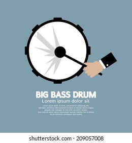 Big Bass Drum Music Instrument Vector Illustration