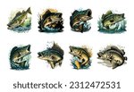 Big bass fish vector cartoon for t shirt Big bass fish t shirt design