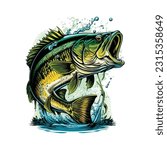 Big bass fish vector cartoon for t shirt Big bass fish t shirt design