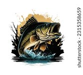 Big bass fish vector cartoon for t shirt Big bass fish t shirt design