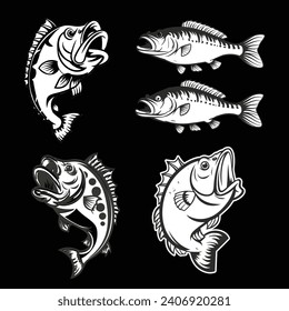 Big bass fish vector cartoon for t shirt Big bass fish t shirt design 