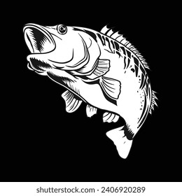 Big bass fish vector cartoon for t shirt Big bass fish t shirt design 