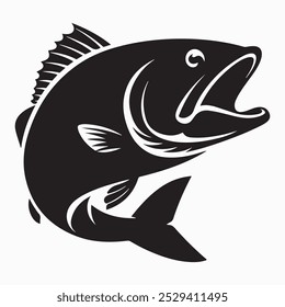 Big bass fish vector design set illustration