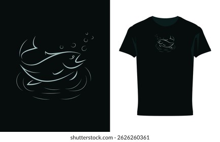 Big bass fish vector logo t shirt design