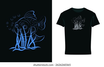 Big bass fish vector logo t shirt design