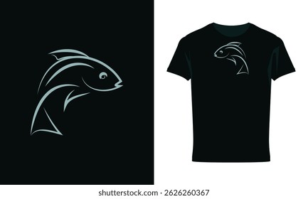 Big bass fish vector logo t shirt design