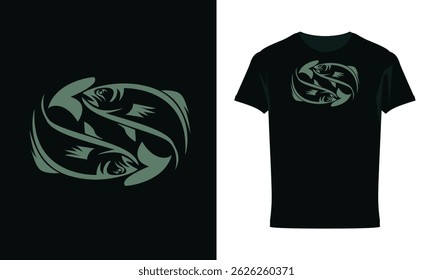 Big bass fish vector logo t shirt design