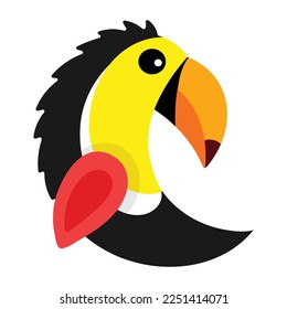 A big beak toucan flat sticker icon