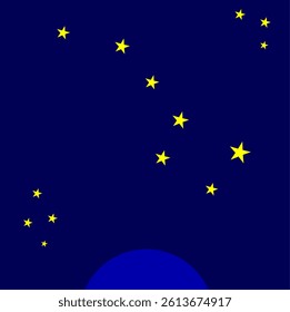 big bear constellation, night sky, globe, stars, vector