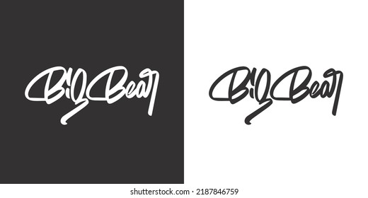 Logo de Big Bear. Caligrafía del pincel. Imprimir en ropa
