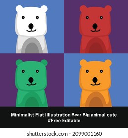 Big bear minimalist flat design character