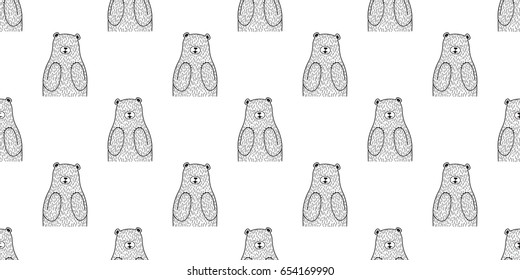 Big Bear polar bear Seamless Pattern illustration wallpaper Background