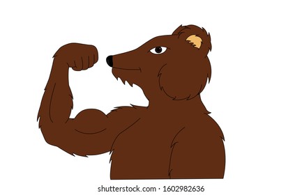 Big bear showing his biceps