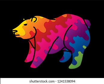 Big Bear Standing cartoon graphic vector.