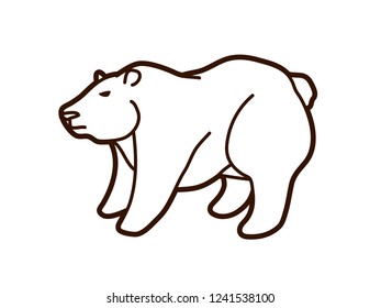 Big Bear Standing cartoon graphic vector.