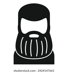 Icono de barba grande, simple vector. Retrato adulto mayor. Corto facial más viejo