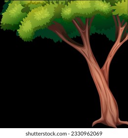 big beautiful deciduous tree on a black background