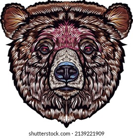 Big Beautiful Grizzzly bear Illustration