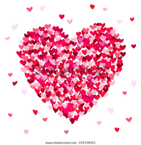 Big Beautiful Heart Consisting Small Hearts Stock Vector (Royalty Free ...