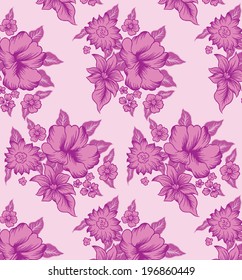 Big of beautiful.lines of bouquet. beautiful designs drawings pink background.