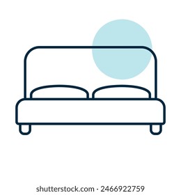 Big bed vector icon. Graph symbol for furniture, web site and apps design, logo, app, UI