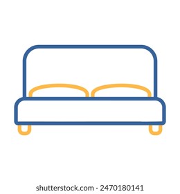 Big bed vector icon. Graph symbol for furniture, web site and apps design, logo, app, UI