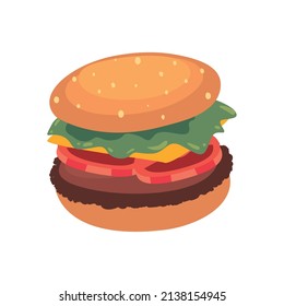 gran hamburguesa de carne de res sobre blanco