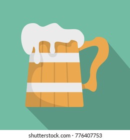Big beer mug icon. Flat illustration of big beer mug vector icon for web