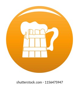Big beer mug icon. Simple illustration of big beer mug vector icon for any design orange