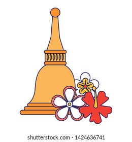 big bell and blossom icon cartoon vector illustration graphic design