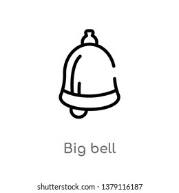 big bell vector line icon. Simple element illustration. big bell outline icon from nautical concept. Can be used for web and mobile