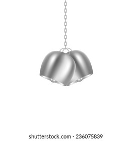 Big bells hanging on silver chain