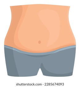 Big belly icon cartoon vector. Body health. Care beauty