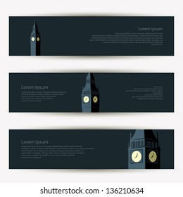 Big Ben banners - vector illustration